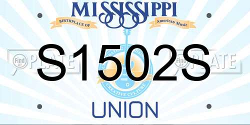 S1502S Mississippi License Plate