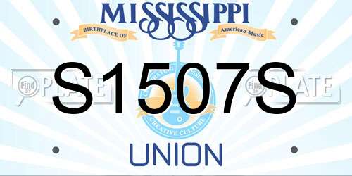 S1507S Mississippi License Plate