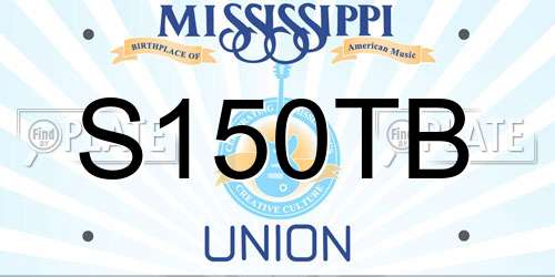 S150TB Mississippi License Plate