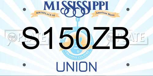 S150ZB Mississippi License Plate