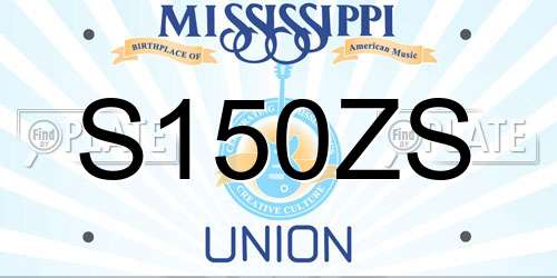 S150ZS Mississippi License Plate