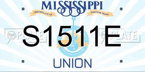 S1511E Mississippi License Plate