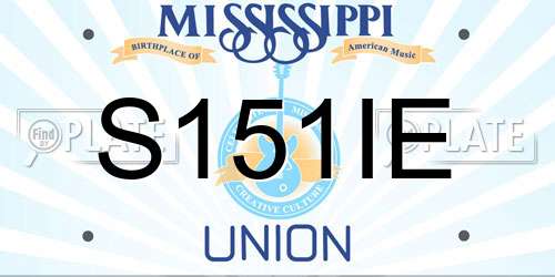 S151IE Mississippi License Plate