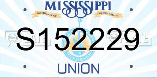 S152229 Mississippi License Plate