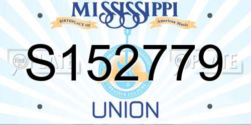 S152779 Mississippi License Plate