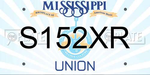 S152XR Mississippi License Plate