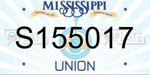 S155017 Mississippi License Plate