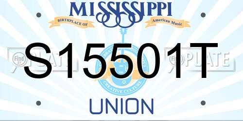S15501T Mississippi License Plate
