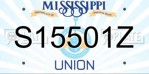 S15501Z Mississippi License Plate