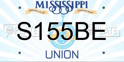 S155BE Mississippi License Plate