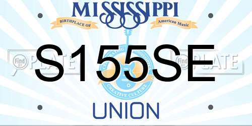 S155SE Mississippi License Plate