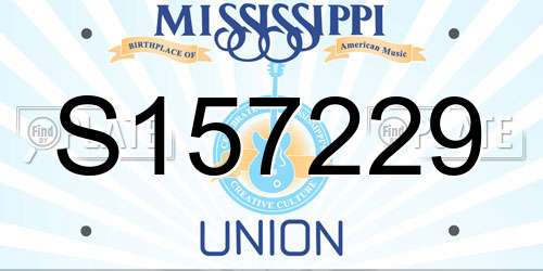 S157229 Mississippi License Plate