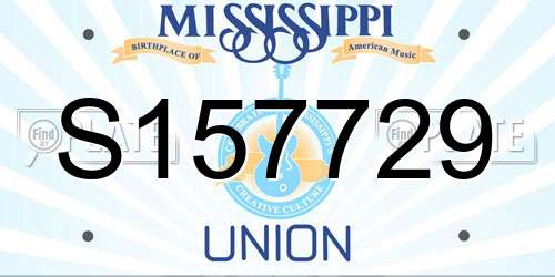 S157729 Mississippi License Plate