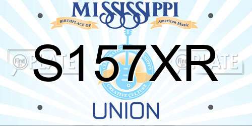 S157XR Mississippi License Plate