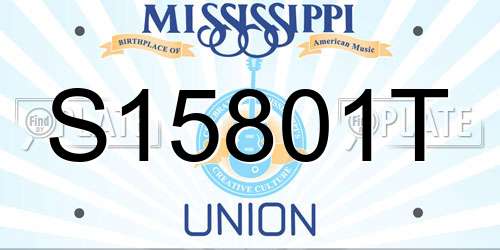 S15801T Mississippi License Plate