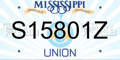 S15801Z Mississippi License Plate