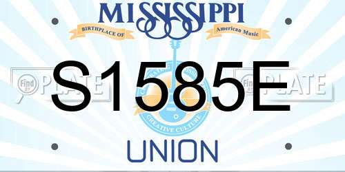 S1585E Mississippi License Plate