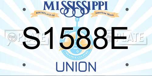 S1588E Mississippi License Plate