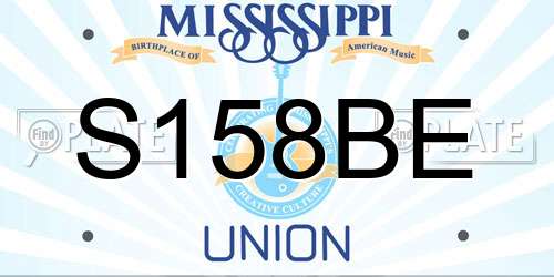 S158BE Mississippi License Plate