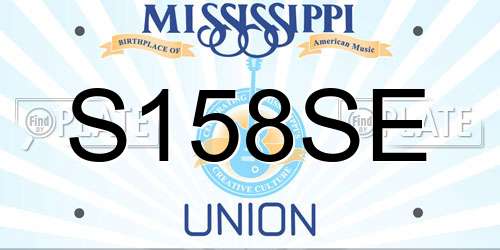 S158SE Mississippi License Plate