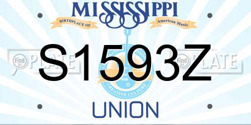 S1593Z Mississippi License Plate