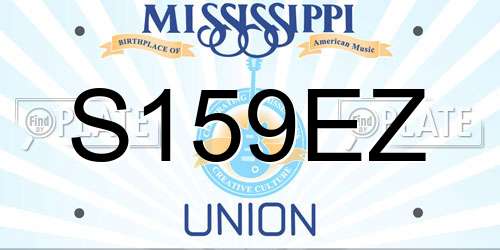 S159EZ Mississippi License Plate
