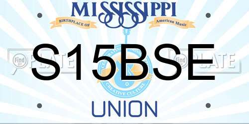 S15BSE Mississippi License Plate