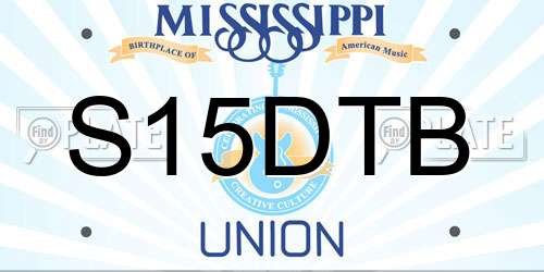 S15DTB Mississippi License Plate