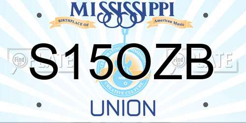 S15OZB Mississippi License Plate
