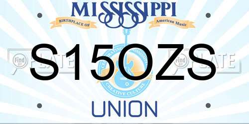 S15OZS Mississippi License Plate