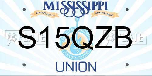 S15QZB Mississippi License Plate