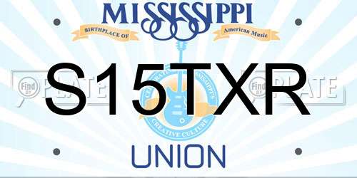 S15TXR Mississippi License Plate