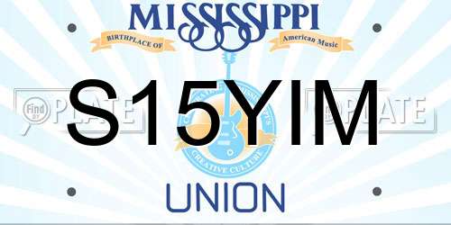 S15YIM Mississippi License Plate