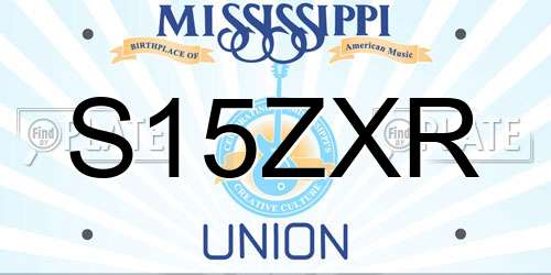 S15ZXR Mississippi License Plate