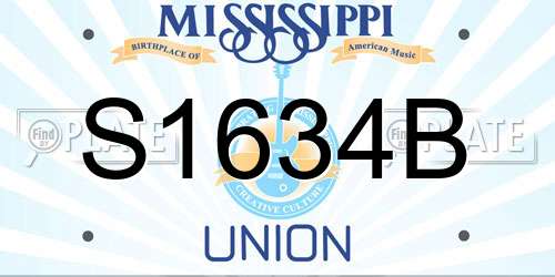 S1634B Mississippi License Plate