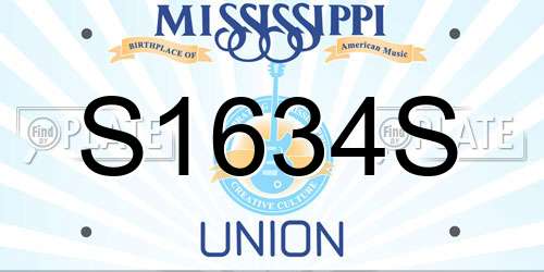 S1634S Mississippi License Plate