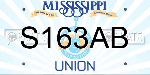 S163AB Mississippi License Plate