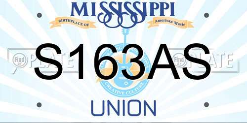 S163AS Mississippi License Plate