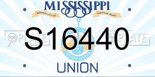 S16440 Mississippi License Plate