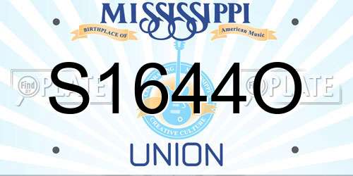 S1644O Mississippi License Plate