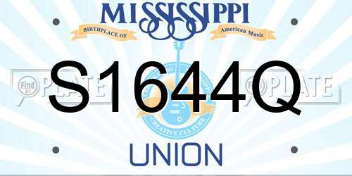 S1644Q Mississippi License Plate