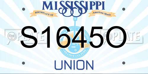 S1645O Mississippi License Plate