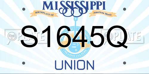 S1645Q Mississippi License Plate