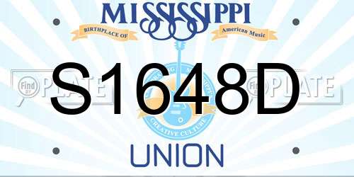 S1648D Mississippi License Plate