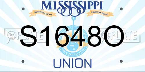 S1648O Mississippi License Plate