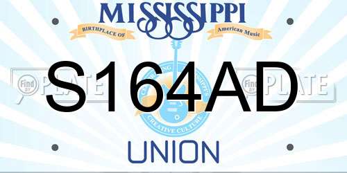 S164AD Mississippi License Plate
