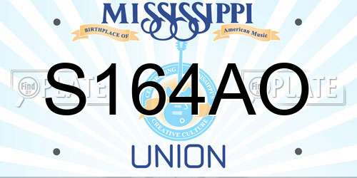 S164AO Mississippi License Plate