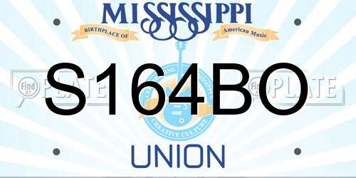 S164BO Mississippi License Plate