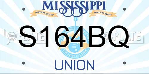 S164BQ Mississippi License Plate