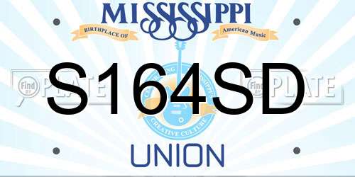 S164SD Mississippi License Plate